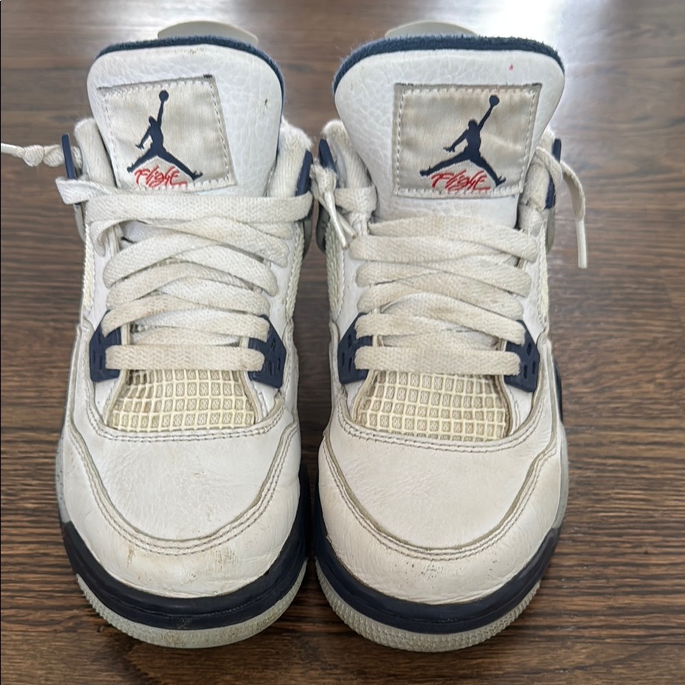 Jordan White and Blue Sneakers Iconic Design